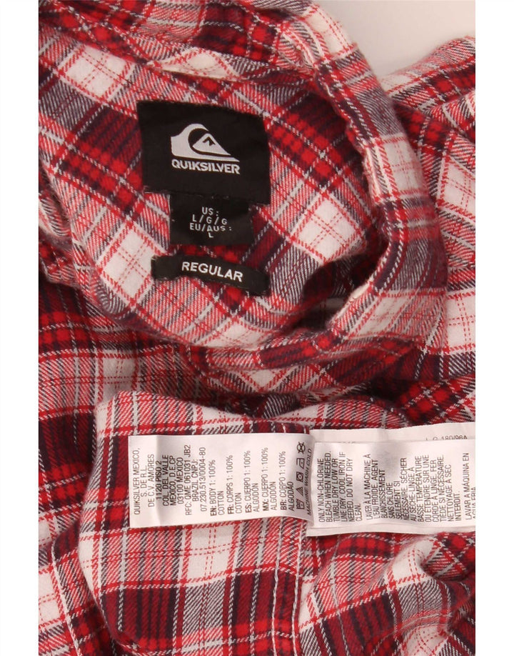 Camicia Quiksilver da uomo in flanella vestibilità regolare, cotone a quadri rossi grandi