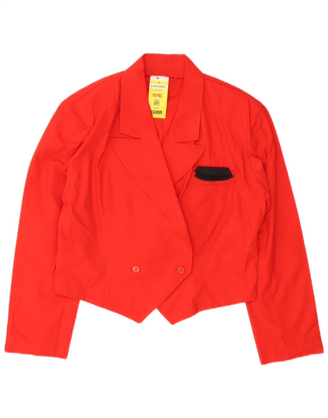 Giacca blazer doppiopetto vintage da donna UK 16 grande rossa