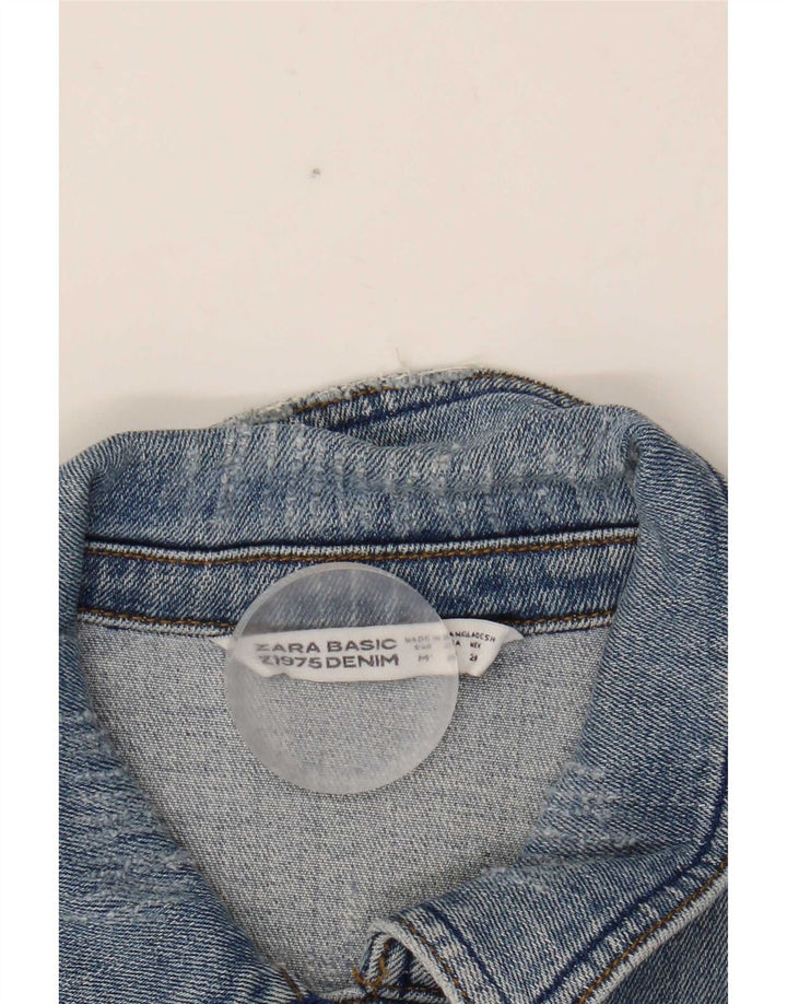 Giacca in denim corto da donna Zara UK 12 cotone blu medio