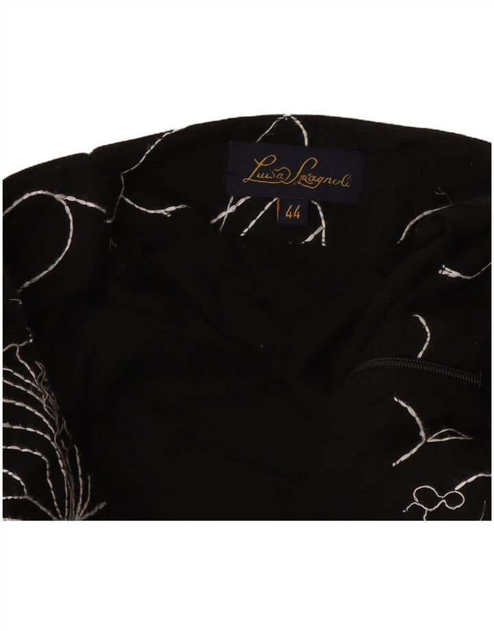 Gonna a trapezio da donna Luisa Spagnoli IT 44 media W28 nera floreale