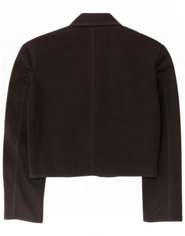 Stefanel Womens 3/4 Sleeve Bolero Jacket UK 14 Large Black Polyester