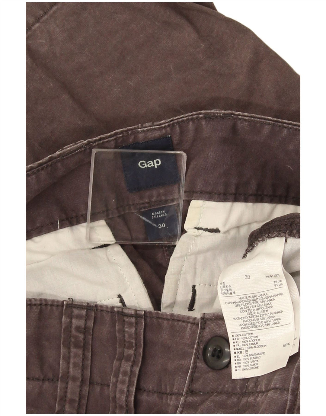 Pantaloni cargo Capri da uomo Gap W30 L22 cotone grigio