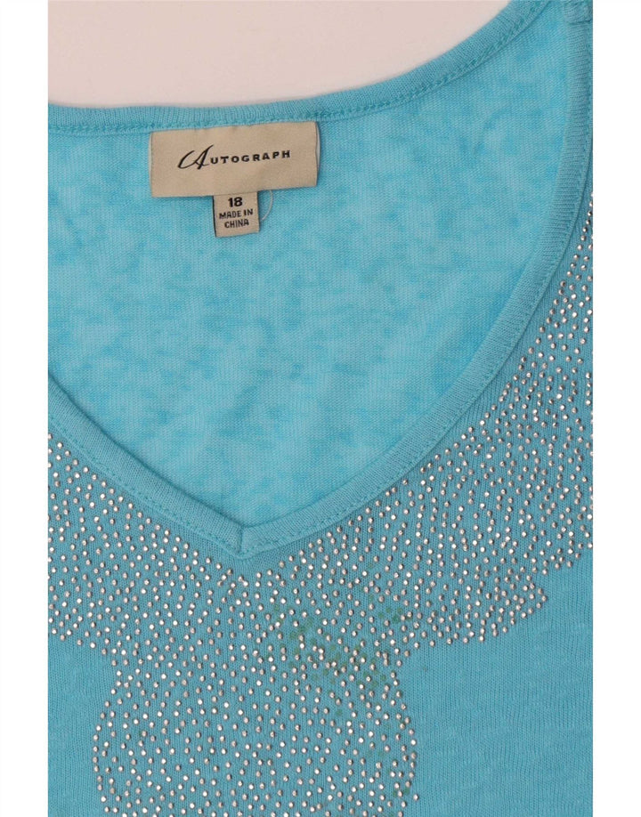 Abito a trapezio oversize autografato da donna Marks & Spencer UK 18 XL Blu