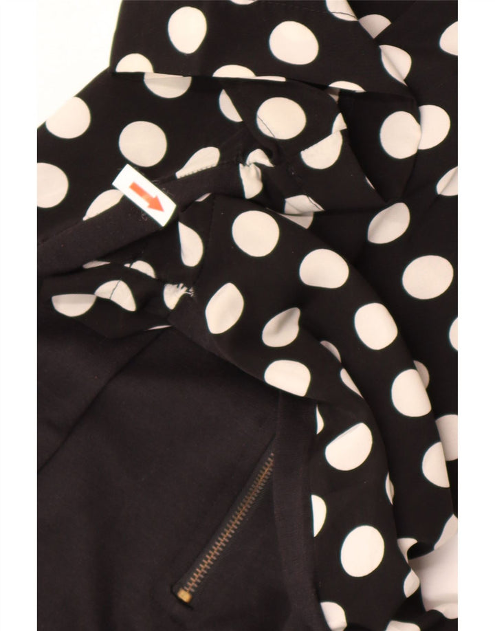 Abito a trapezio da donna Zara UK 12 poliestere medio a pois nero