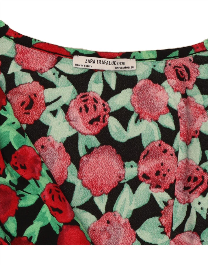 ZARA Womens Bodysuit UK 10 Small Multicoloured Floral Polyester Vintage Zara and Second-Hand Zara from Messina Hembry 