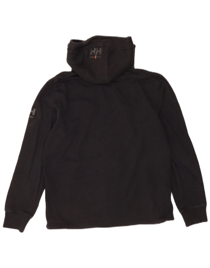 Maglione con cappuccio e zip grafica da uomo Helly Hansen grande in cotone nero