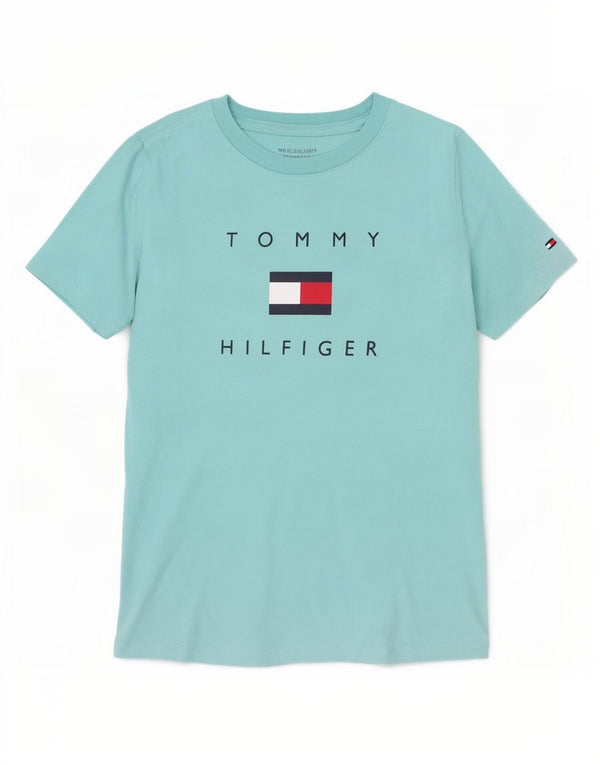 T-shirt grafica per ragazzi Tommy Hilfiger Top 8-9 anni in cotone blu medio