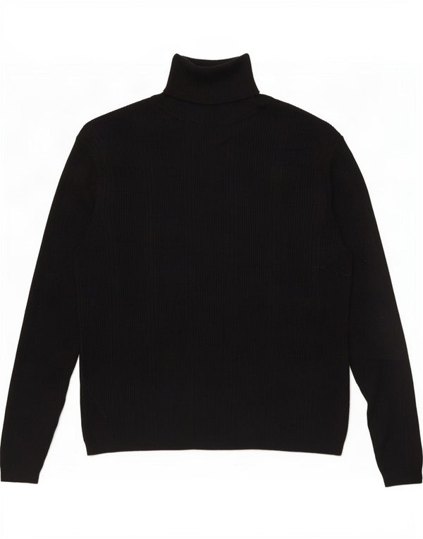 Maglione maglione a collo alto da donna Marks & Spencer UK 12 viscosa nera media