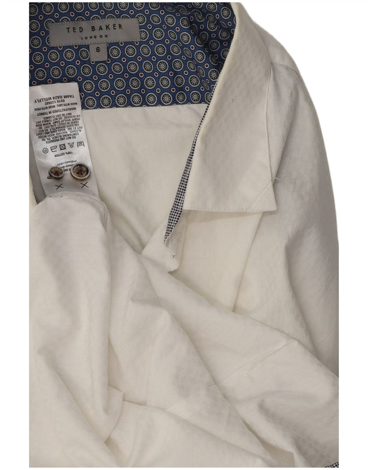 Camicia da uomo Ted Baker taglia 6 2XL cotone bianco