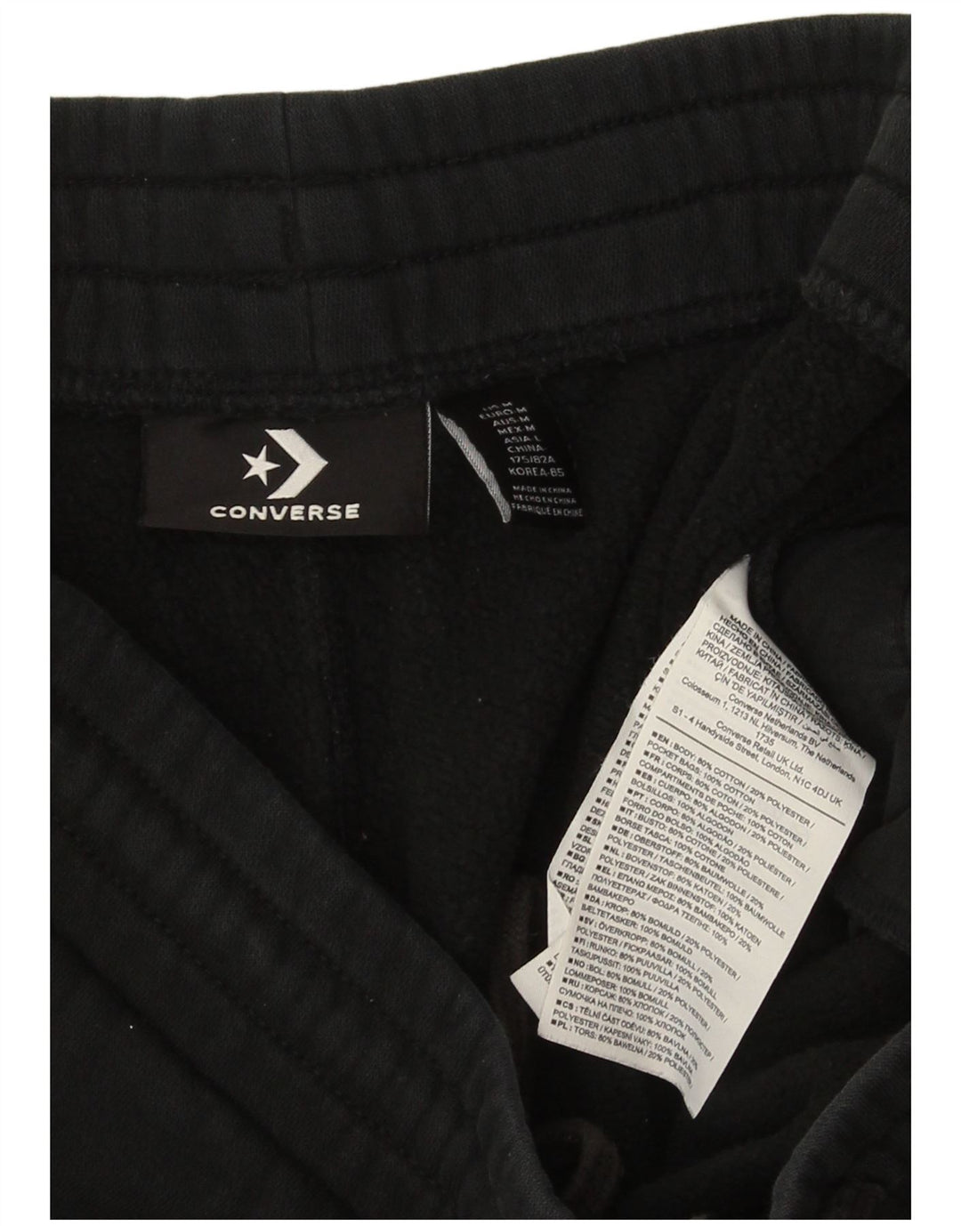 Converse Pantaloni da tuta grafica da uomo Joggers medio cotone nero