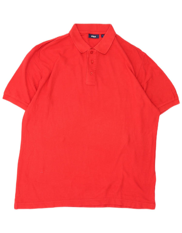 Polo da uomo Fila Large rossa in cotone