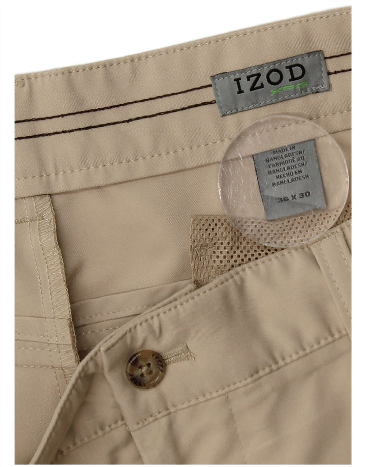 Pantaloni chino dritti da uomo Izod W36 L28 poliestere beige
