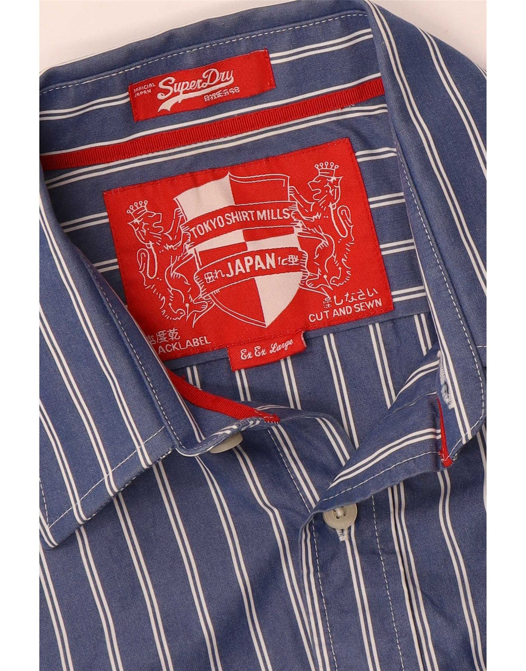 Camicia da uomo Superdry 2XL a righe blu navy