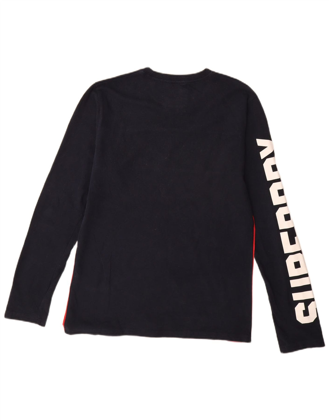 Top grafico da uomo Superdry a maniche lunghe in cotone color block rosso grande