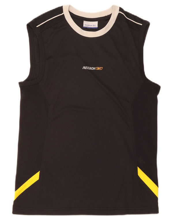 Canottiera grafica da uomo Reebok XS nera in poliestere color block