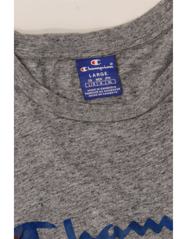 T-shirt grafica da uomo Champion Top grande grigio chiazzato