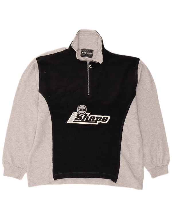 CAMPAGNOLO Felpa grafica da uomo Maglione UK 46 XL Grigio Colourblock