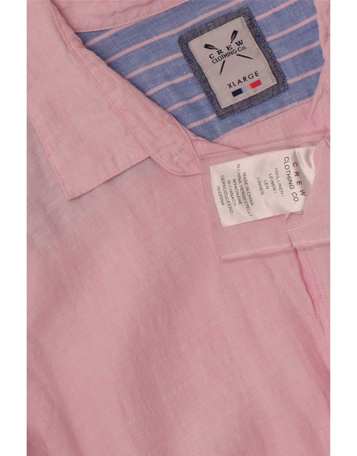 Crew Clothing Camicia da uomo XL Lino rosa