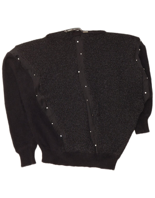 UMBERTO GINOCCHIETTI Maglione da donna con scollo a barca UK 18 XL Nero