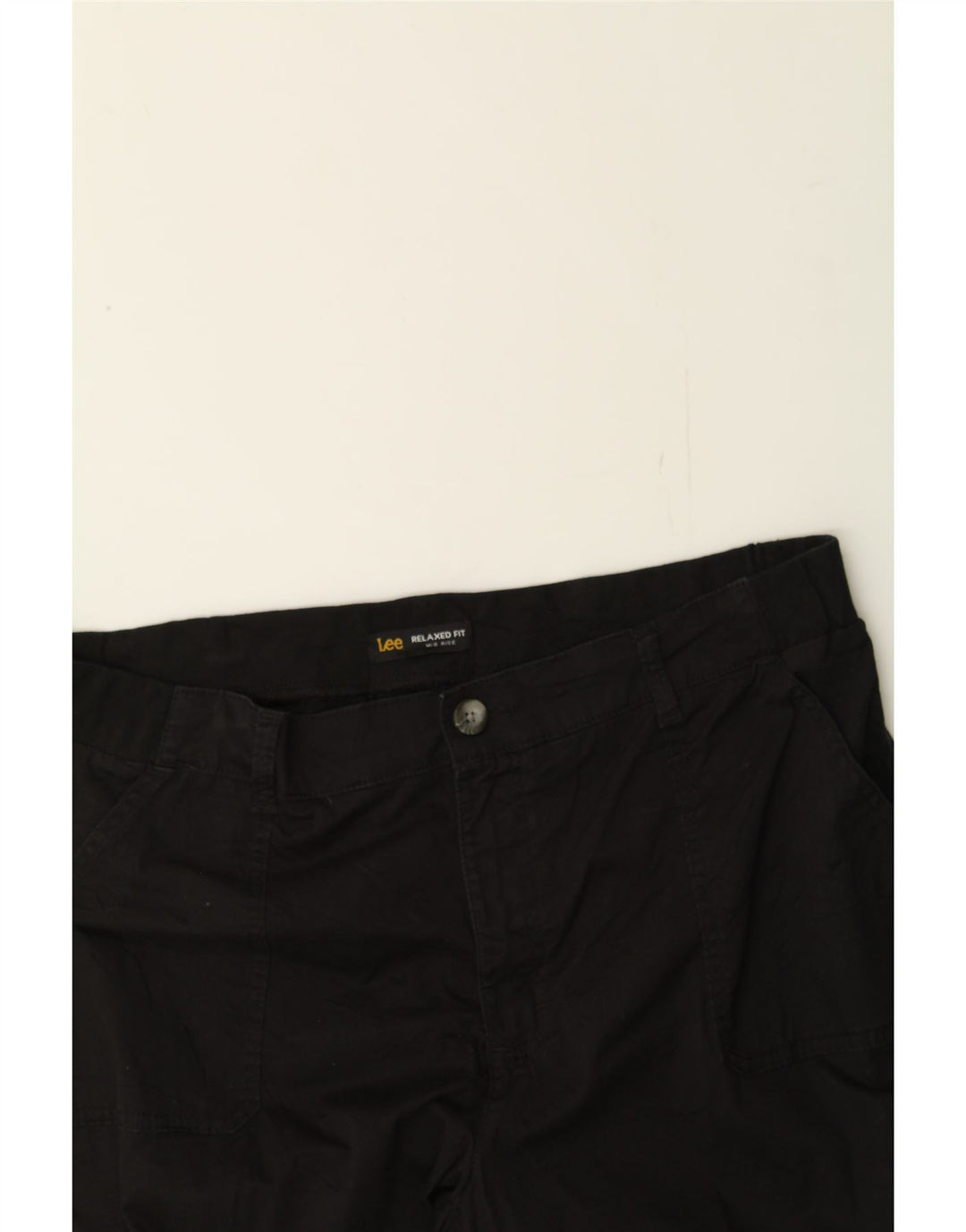LEE Womens Mid Rise Relaxed Fit Cargo Capri Trousers W36 L23 Black Vintage Lee and Second-Hand Lee from Messina Hembry 