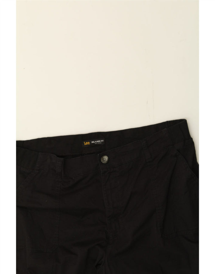 LEE Womens Mid Rise Relaxed Fit Cargo Capri Trousers W36 L23 Black Vintage Lee and Second-Hand Lee from Messina Hembry 