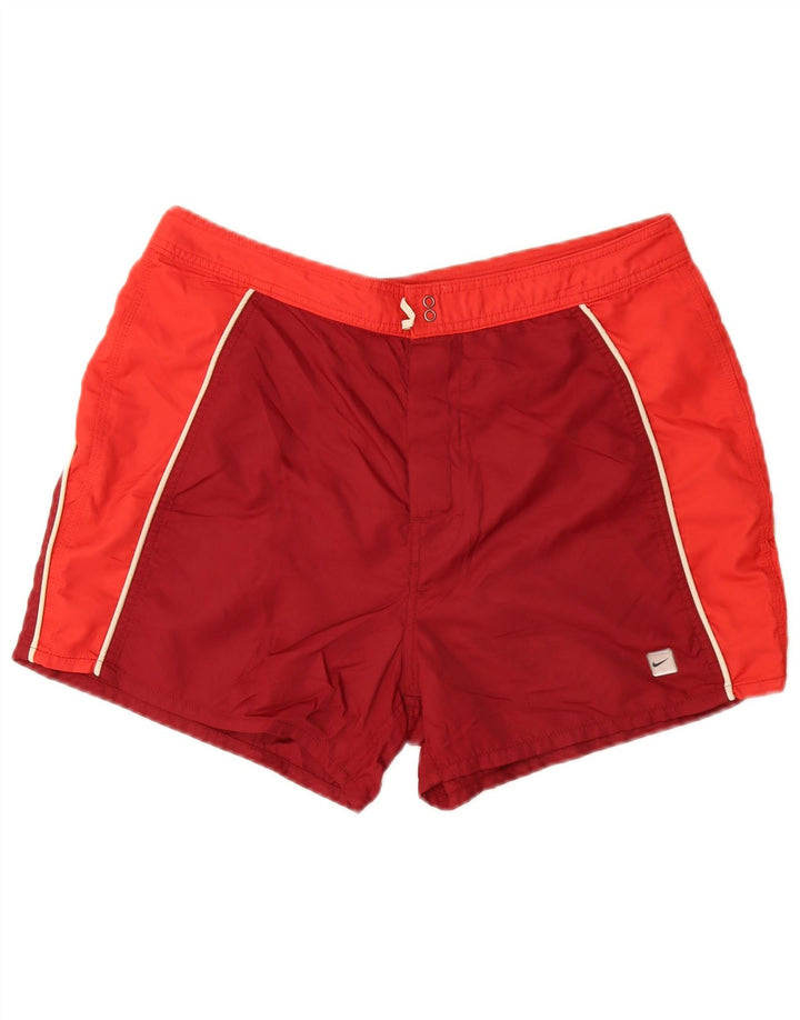 Pantaloncini da bagno Nike da uomo in nylon color block rosso medio