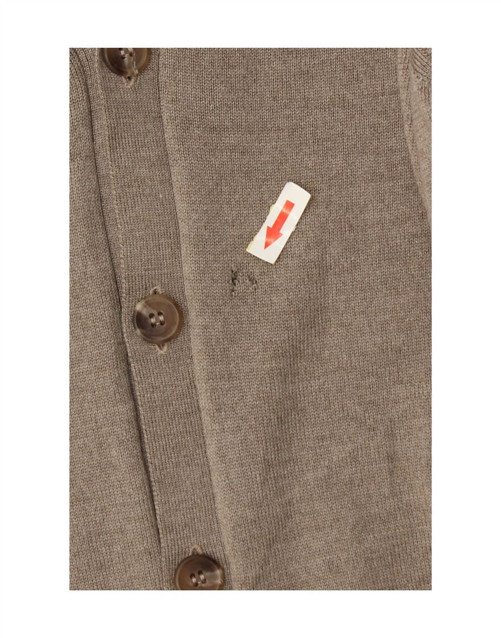 Maglione cardigan senza maniche da uomo Marks & Spencer grande lana beige
