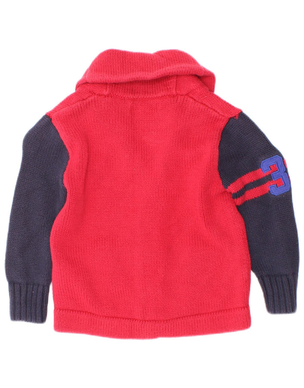 Maglione cardigan per neonato Ralph Lauren 18-24 mesi in cotone color block rosso
