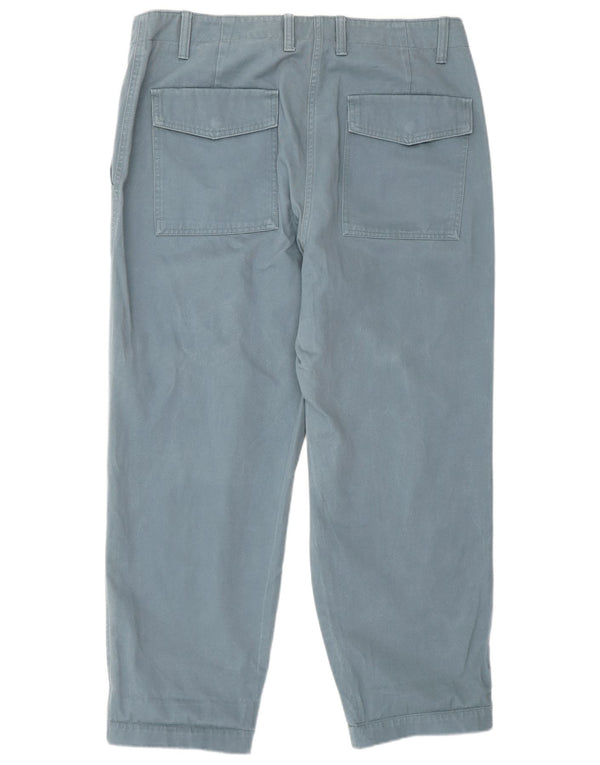 Pantaloni cargo a vita alta da donna Marks & Spencer UK 16 Large W34 L27 Blu