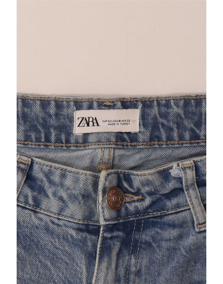 Jeans affusolati effetto consumato Zara da donna EU 42 Large W32 L30 Blu