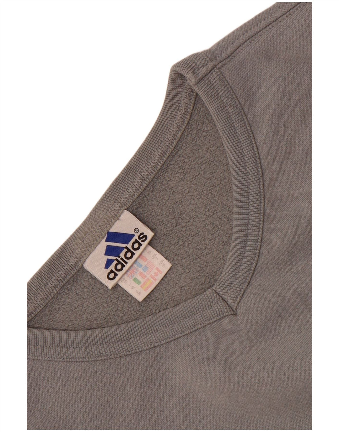 Felpa oversize da donna Adidas maglione UK 10 piccolo cotone grigio