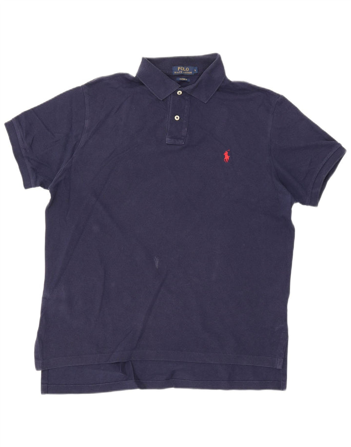 POLO RALPH LAUREN Polo da uomo su misura Large in cotone blu navy