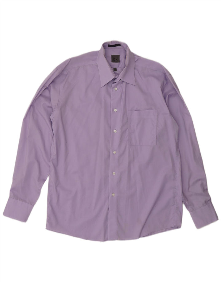 Camicia da uomo Calvin Klein taglia 16 grande cotone viola
