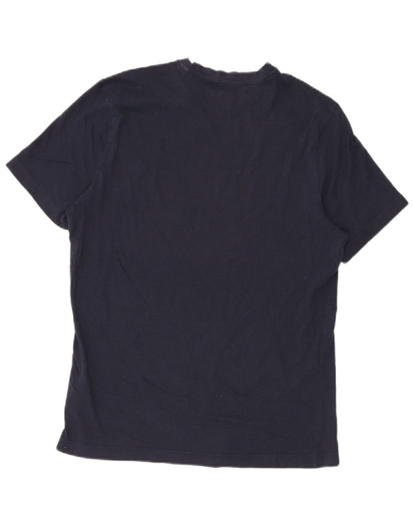 T-shirt grafica da uomo Reebok Top Large in cotone blu navy