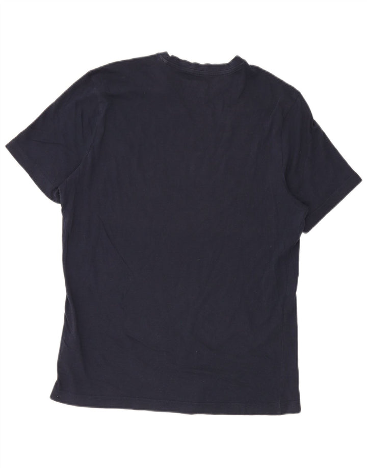 T-shirt grafica da uomo Reebok Top Large in cotone blu navy