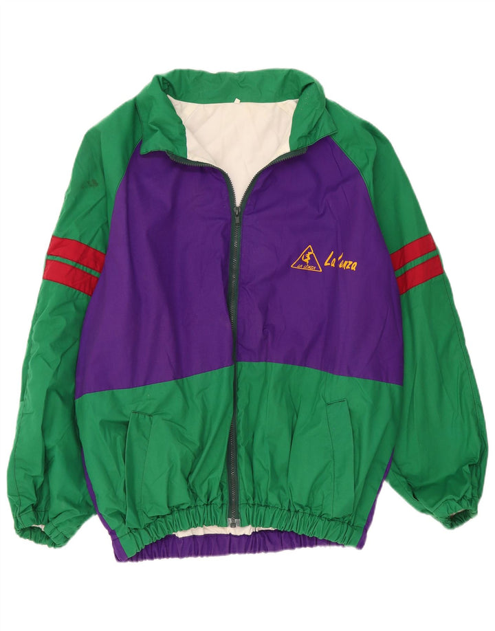 Giacca sportiva da uomo vintage antivento IT 54 2XL Colorblock verde