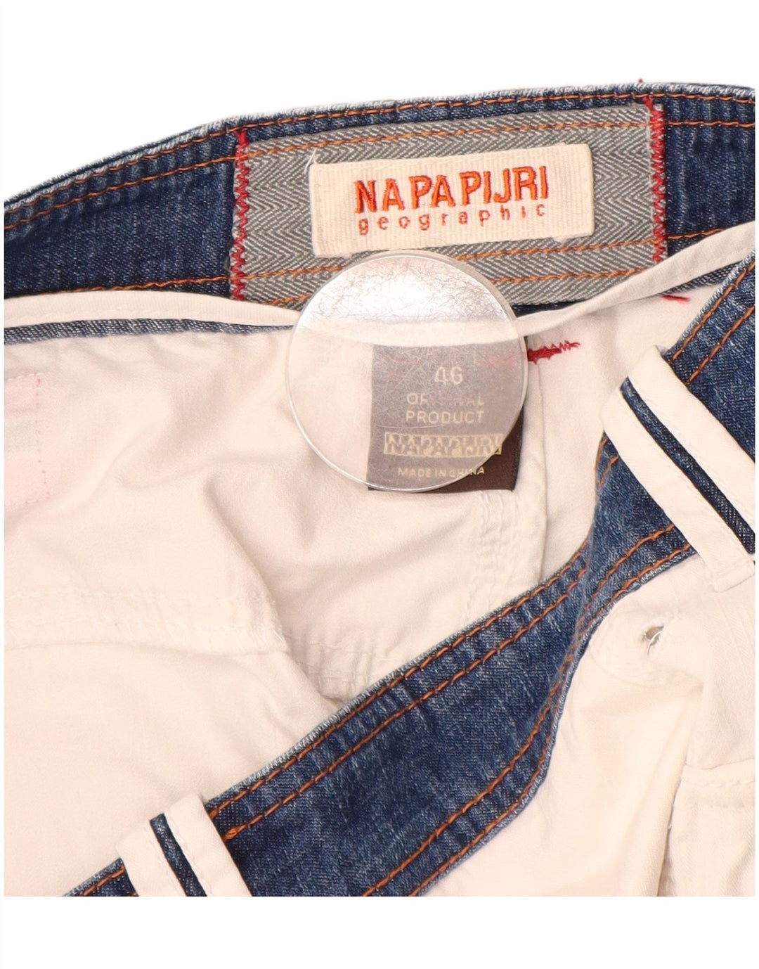 Pantaloncini cargo con grafica da uomo Napapijri IT 46 Small W30 Bianco