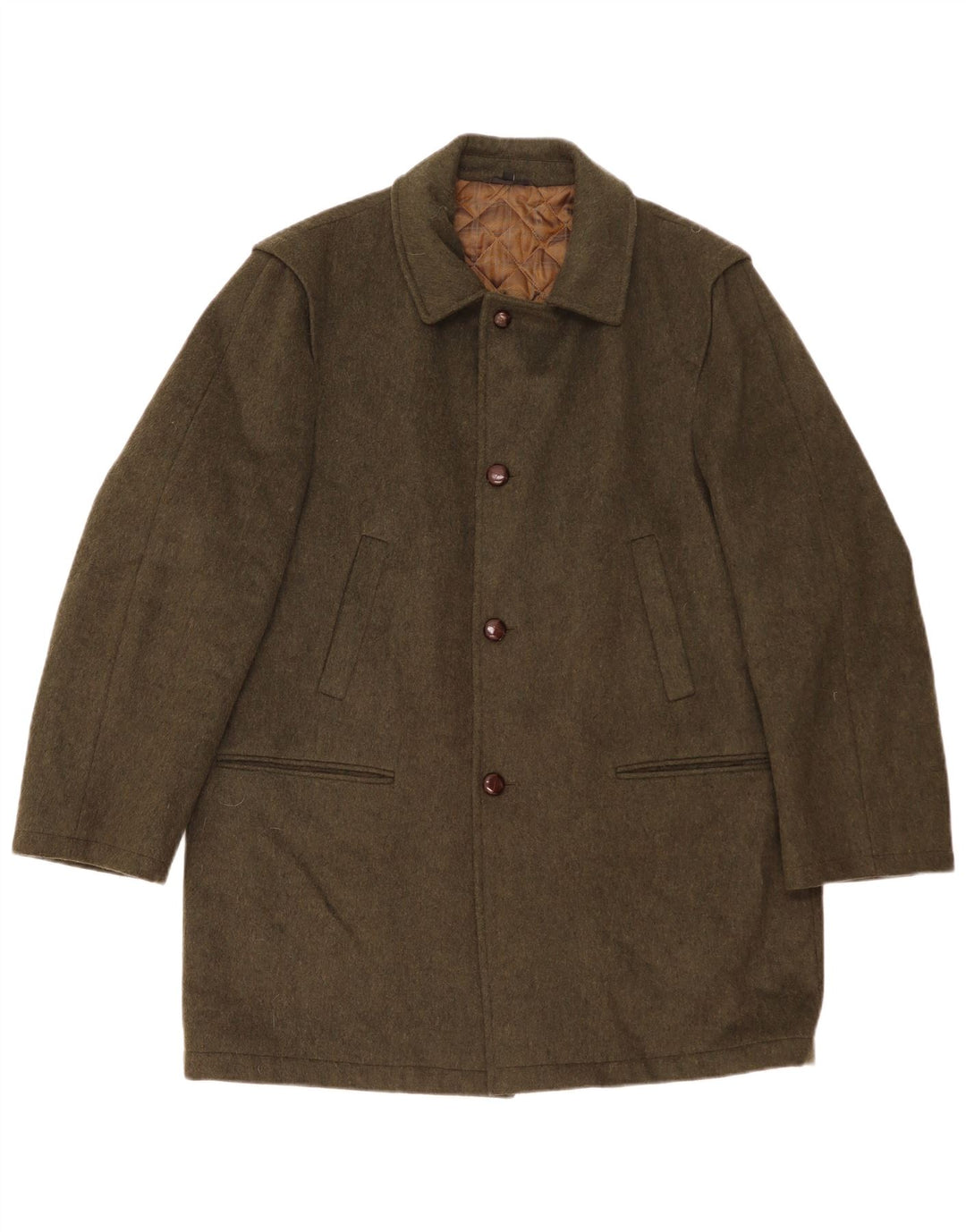 Cappotto vintage da uomo UK 42 XL in lana kaki