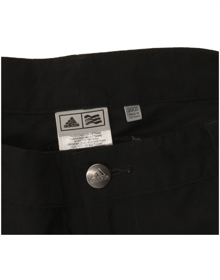 Pantaloni chino dritti da uomo Adidas W34 L30 poliestere nero