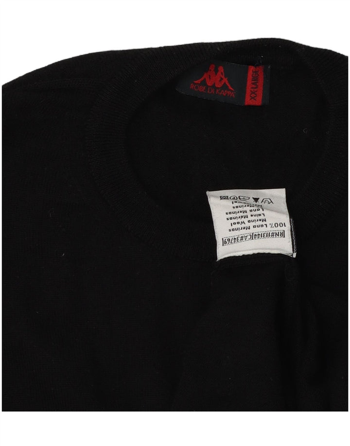 Maglione maglione girocollo da uomo Kappa 2XL lana merino nera