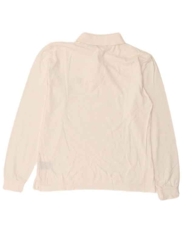 Fila Mens Long Sleeve Polo Shirt IT 50 Medium White Cotton