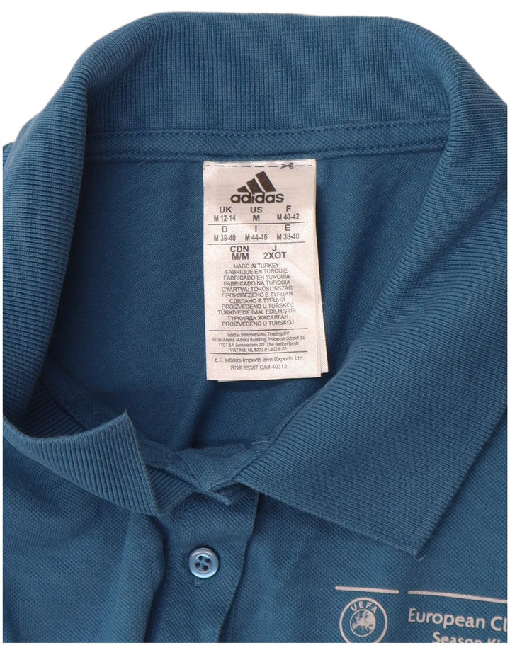 Polo ADIDAS da donna UEFA Champions League UK 12/14 cotone blu medio