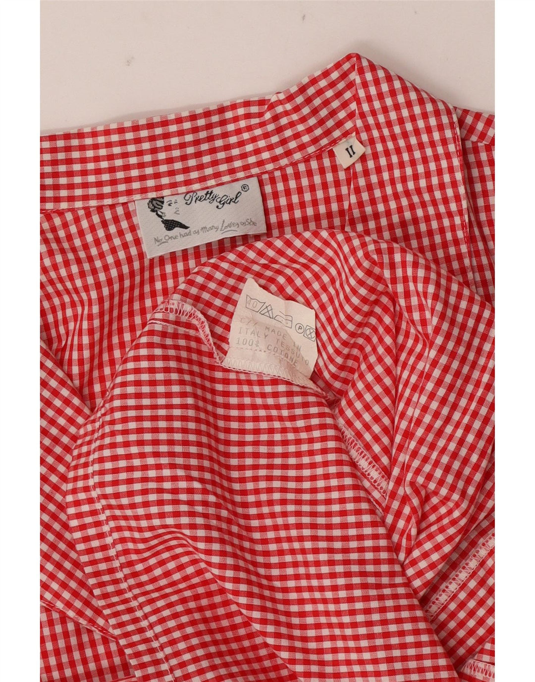 Camicia da donna VINTAGE UK 16 Grande cotone a quadretti rossi