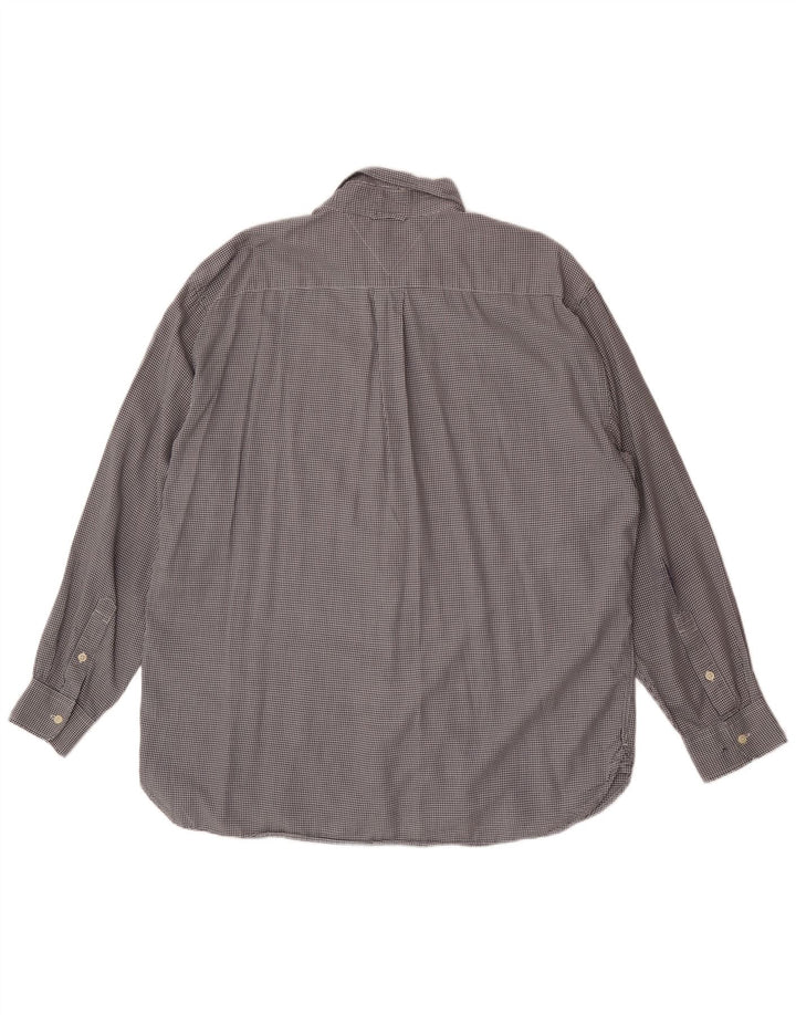Camicia da uomo Tommy Hilfiger grande in cotone pied de poule grigio
