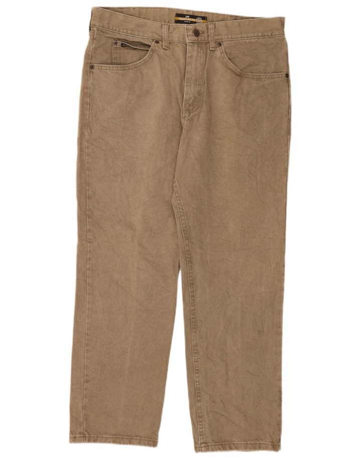 Jeans dritti da uomo Lee vestibilità regolare W36 L29 cotone kaki