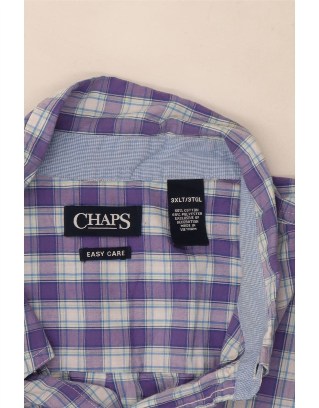 Camicia a maniche corte alta da uomo Chaps 3XL cotone a quadri viola
