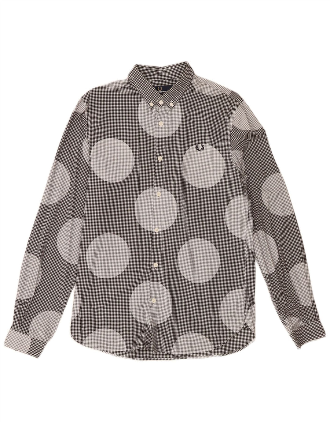 Camicia da uomo Fred Perry in cotone a pois neri medio