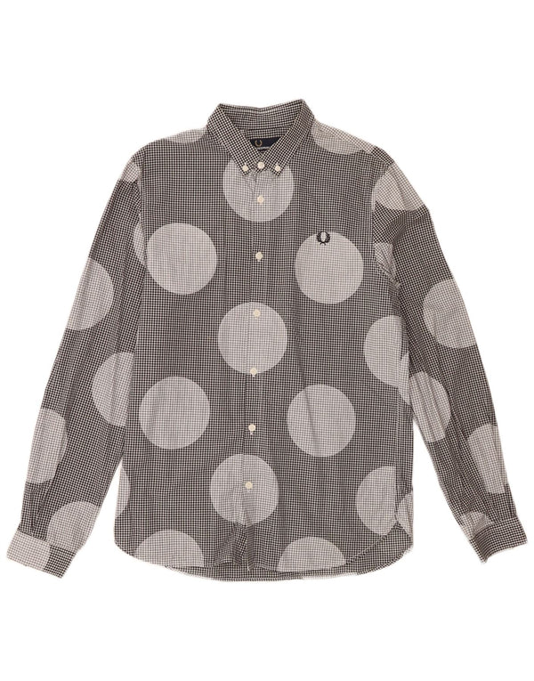 Camicia da uomo Fred Perry in cotone a pois neri medio