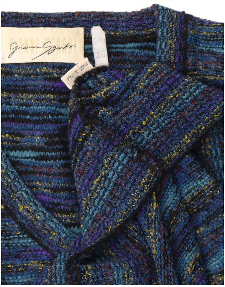 GIANNI SGARBI Maglione Uomo Scollo a V IT 52 Large Lana Macchiata Blu