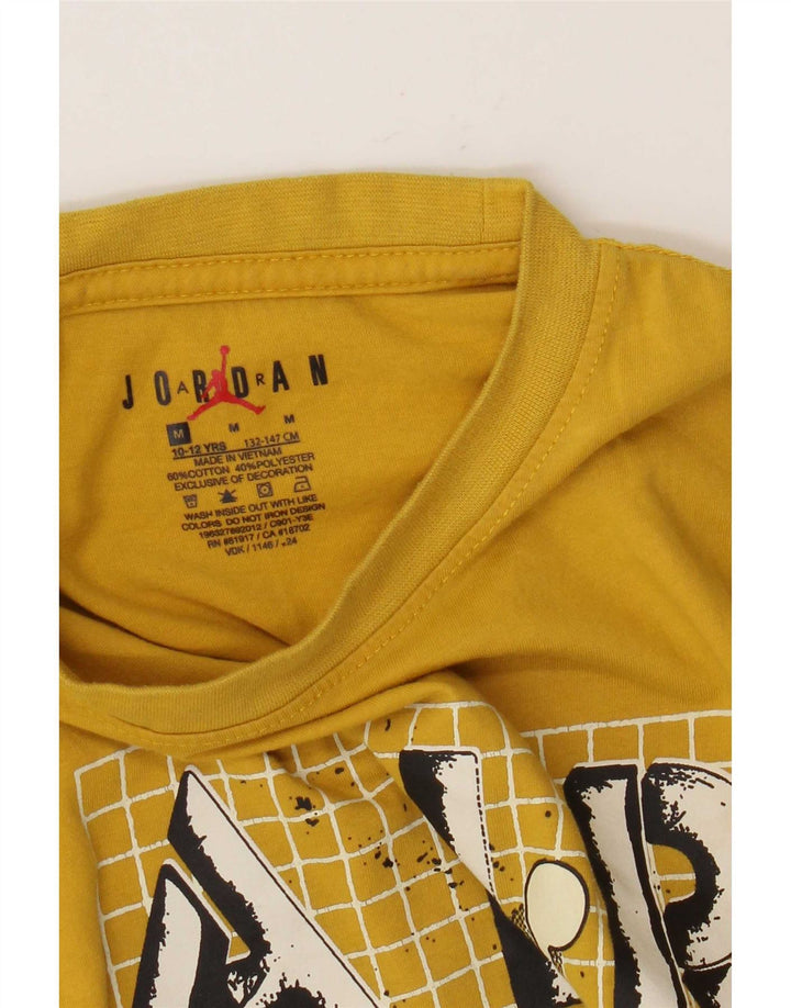 T-shirt grafica da ragazzo Jordan Top 10-11 anni in cotone giallo medio